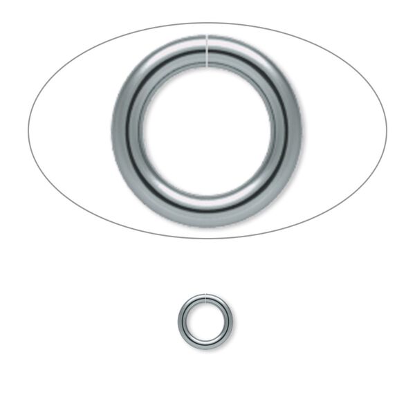 Jump ring 1pkg500 gunmetal-plated, 6mm round, 18 gauge / 4.2mm inside diameter / brass image number 0