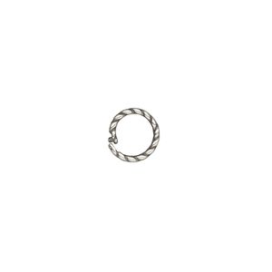 Loop Lock&trade;, JBB Findings, antique silver-plated brass, 8mm twisted round. Sold per pkg of 4.