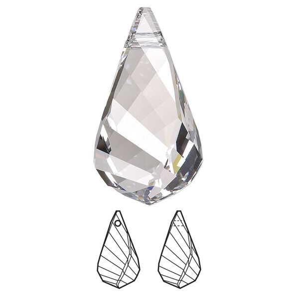 Focal 12pk crystal, Swarovski&reg; 30x16mm pendant helix 6020 image number 0