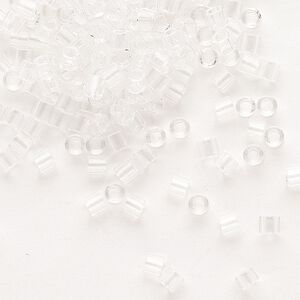 Seed bead, Delica&reg;, glass, pkg/250g, #8 round, transparent crystal clear (DBL-0141).