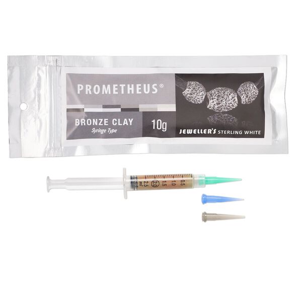Prometheus&reg; sterling white bronze clay, rapid and low fire. Sold per 10-gram pkg. image number 0