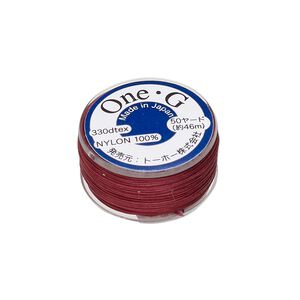 Thread, TOHO BEADS&reg;, One-G&trade; 1pkg50yd, nylon, burgundy, size 0.
