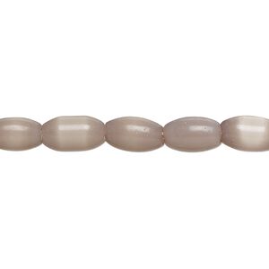 Bead, fiber optic glass, pkg/14 inch, opaque lavender, 10x6mm center-drilled oval.