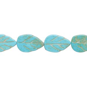 Magnesite 1pkg1, carved leaf bead 15 inch 13x8mm-14x9mm