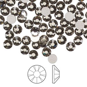 Flat back 1440pk black diamond foil back, Preciosa MAXIMA Czech crystal hotfix rhinestone 4.6-4.8mm chaton rose round SS20