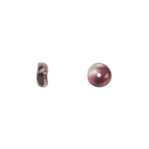 Bead, Czech pressed glass, purple/clear, 7x3mm rondelle. Sold per 15" to 16" strand.