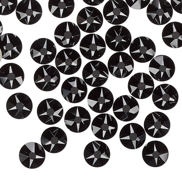 Flat back 288pk jet foil back, Swarovski&reg; 6.32-6.5mm rose round SS30 2088 image number 0