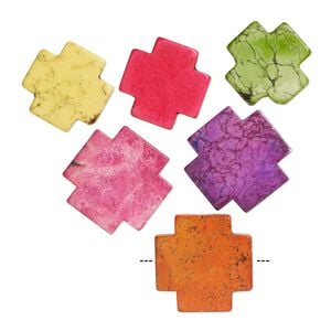 Magnesite 1pkg6, Swiss cross bead mix 35-41mm