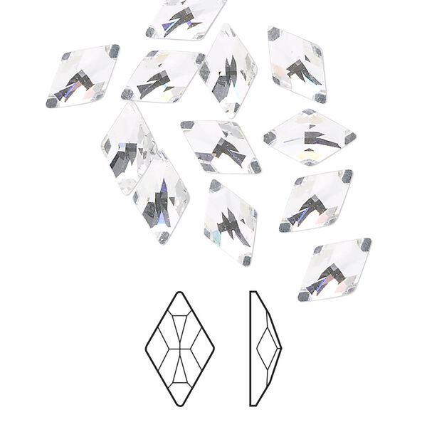 Flat back 288pk crystal foil back, Swarovski&reg; 10x6mm rhombus 2709 image number 0
