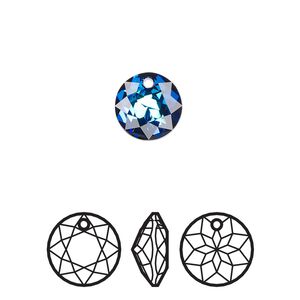 Drop 48pk crystal Bermuda blue, Swarovski&reg; 10mm pendant classic cut 6430