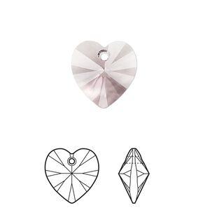 Drop 144pk light amethyst, Swarovski&reg; 14mm pendant heart 6228