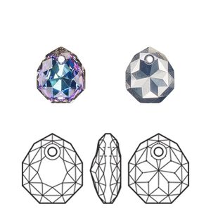 Drop 1pk crystal vitrail light, Crystal Passions&reg; 11.5x10mm pendant majestic 6436