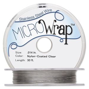 Wire, MICROWrap&trade;, nylon-coated stainless steel, clear, 1 strand, 0.014-inch diameter. Sold per 30-foot spool.