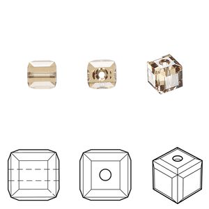 Bead 144pk light Colorado topaz, Swarovski&reg; 6mm cube 5601