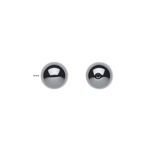 Hemalyke&trade; 1pkg4, half-drilled round bead 8mm
