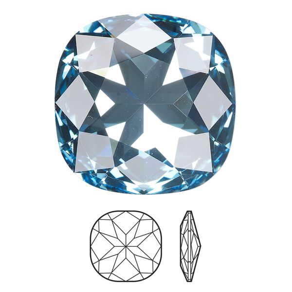 Fancy stone 24pk aquamarine foil back, Swarovski&reg; 27mm cushion 4487 image number 0