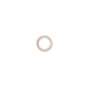 Jump ring 1pkg100 copper-plated, 8mm soldered closed round, 18 gauge / 6.2mm inside diameter / brass