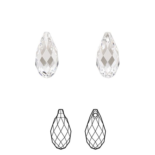 Briolette 24pk crystal, Crystal Passions&reg; 13x6.5mm pendant drop 6010 image number 0