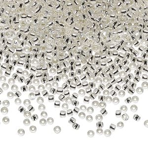Seed bead, TOHO BEADS&reg;, glass, pkg/50g, #11 round, transparent silver-lined crystal clear (TR-11-21).