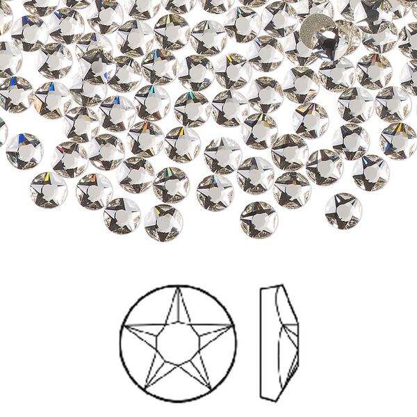 Flat back 1440pk crystal foil back, Swarovski&reg; 3.8-4mm round SS16 2100 image number 0