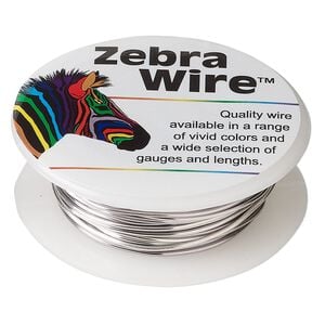 Wire, Zebra Wire&trade;, color-coated copper, titanium, round, 18 gauge. Sold per 10-yard spool.
