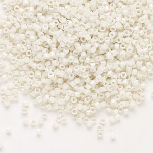 Seed bead, Delica&reg;, glass, pkg/7.5g, #11 round, opaque glazed luster limestone (DB-0211).