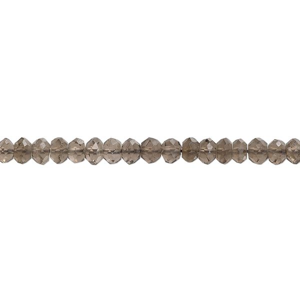 Smoky quartz 1pkg1, hand-cut faceted rondelle bead 15.5-16 inch 3x2mm-4x3mm image number 0