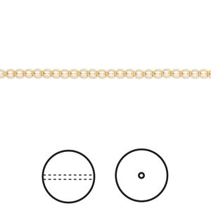 Pearl 1000pk gold, Swarovski&reg; 2mm round 5810