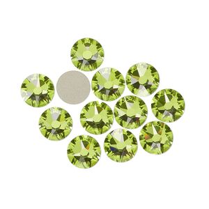 Flat back 12pk citrus green foil back, Crystal Passions&reg; 7.07-7.27mm round SS34 2088