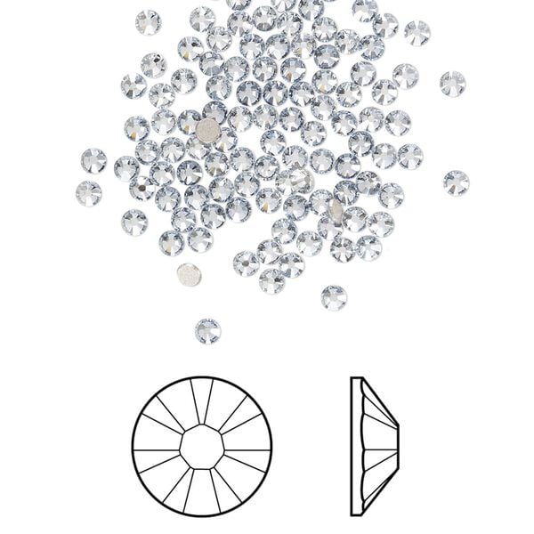 Flat back 1440pk crystal blue shade foil back, Swarovski&reg; 2.1-2.3mm rose round SS7 2058 image number 0