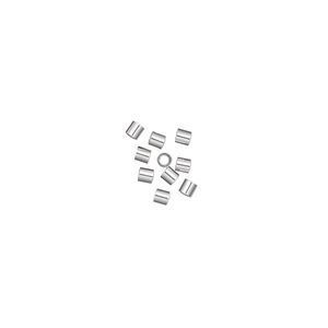 Crimp 1pkg10 sterling silver, 2mm seamless tube / heavy wall, approx 1.2mm inside diameter