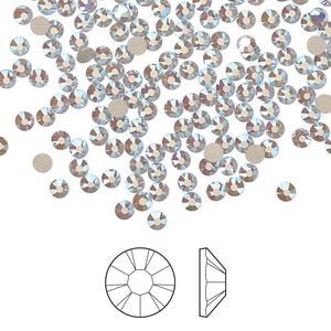 Flat back 144pk light sapphire opal AB foil back, Preciosa MAXIMA Czech crystal rhinestone 2.5-2.7mm chaton rose round SS9