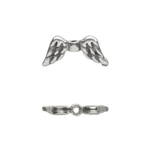 Bead 1pkg2 pewter, 20x9mm angel wing, antiqued