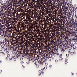 Seed bead, Delica&reg;, glass, pkg/7.5g, #11 round, translucent gold luster violet gold (DB-0117).