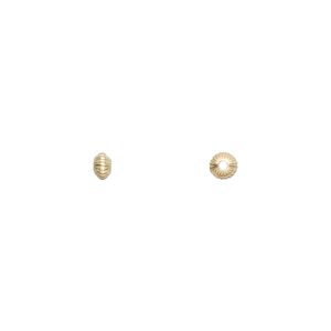 Bead 1pkg4 14Kt gold-filled, 3.5x2.5mm corrugated saucer
