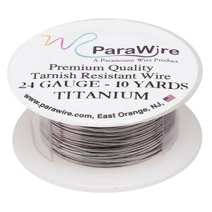 Wire, ParaWire&trade;, titanium-finished copper, round, 24 gauge. Sold per 10-yard spool.