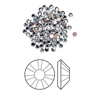 Flat back 1440pk crystal blue shade foil back, Swarovski&reg; hotfix 1.9-2.1mm rose round SS6 2038HF
