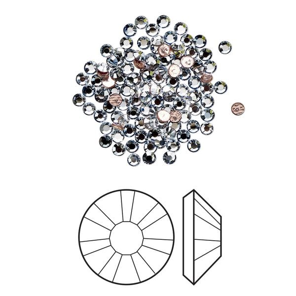Flat back 1440pk crystal blue shade foil back, Swarovski&reg; hotfix 1.9-2.1mm rose round SS6 2038HF image number 0