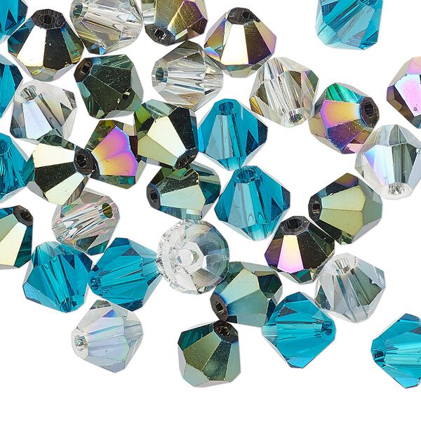 Bead mix 40pk 16 facets ocean, Celestial Crystal&reg; 8mm bicone image number 0