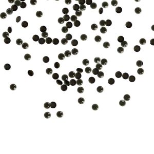 Flat back, VINTAGE Crystal&trade;, opaque jet, foil back, round rose (2028), SS6. Sold per pkg of 144.