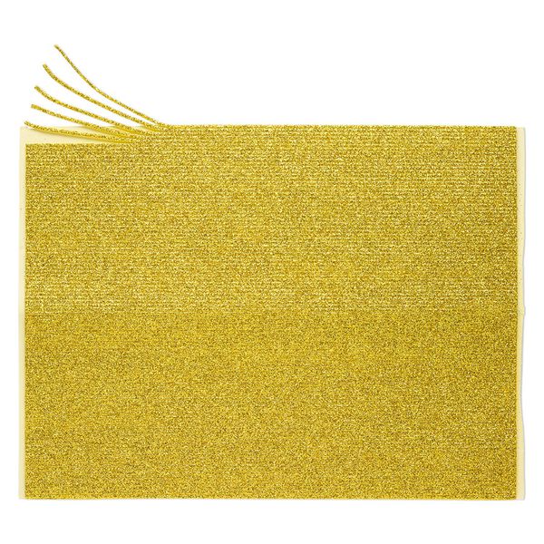 Adhesive strip, Art Edge&trade;, EVA foam, gold glitter, 2mm. Sold per 10-inch sheet. image number 0