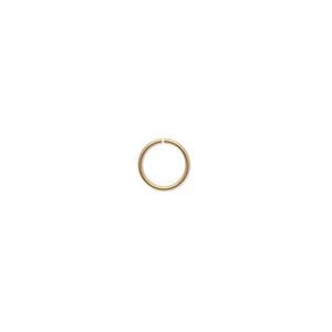 Jump ring 1pkg2 14Kt gold, 6.5mm round, 20 gauge / 5mm inside diameter