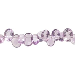 Amethyst 1pkg1, hand-cut top-drilled faceted puffed flat-sided oval bead natural 13 inch 6x4mm-9x7mm