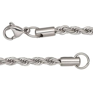 Chain 1pkg1 French rope, 3.9mm / lobster claw clasp, stainless steel 24 inch