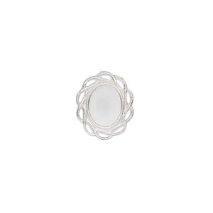 Component, sterling silver, 14x12mm oval with 8x6mm oval setting and closed back. Sold individually.