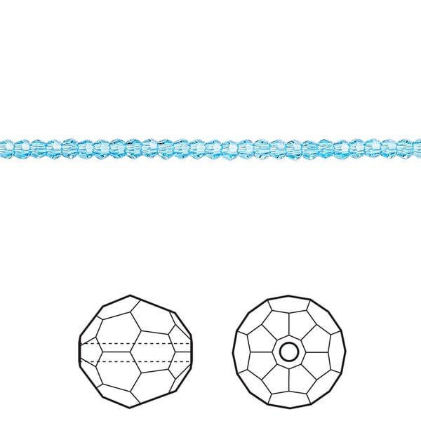 Bead 1440pk aquamarine, Swarovski&reg; 2mm round 5000 image number 0
