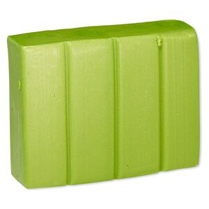 Polymer clay, Sculpey&reg; PREMO, pkg/2 ounces, bright green pearl.