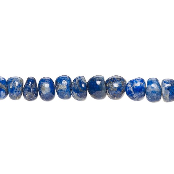 Lapis lazuli 1pkg1, hand-cut uneven round / uneven rondelle bead natural 8 inch 5x2mm-7x5mm image number 0