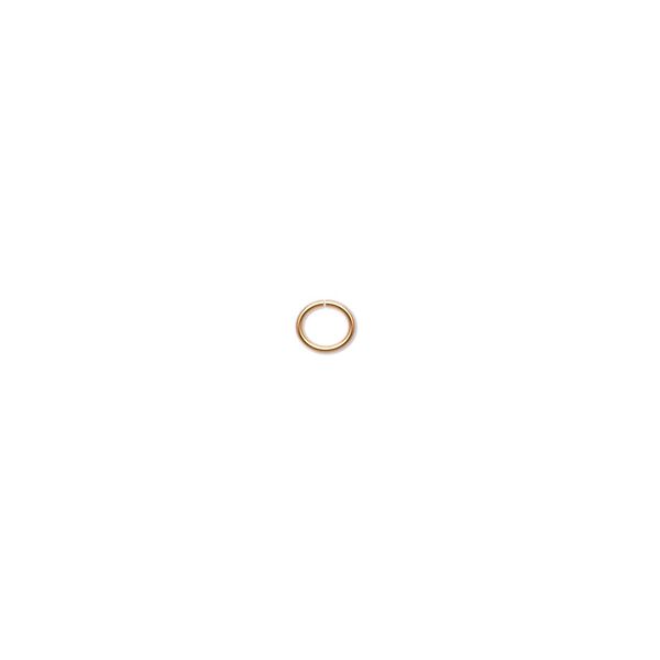 Jump ring 1pkg100 gold-plated, 4x3.5mm oval, 24 gauge / 2.8x2.3mm inside diameter / brass image number 0