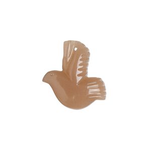 Peach moonstone 1pkg1, hand-cut top-drilled dove drop natural 19x18mm-21x21mm